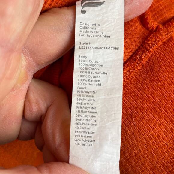 Fabletics Plus Burnt Sedona Lizzie Half Zip Waffle Knit Hoodie Pullover Size 3X - Picture 10 of 10